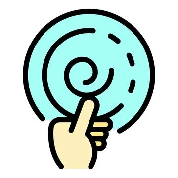 Pendulum in hand icon color outline vector Stock Illustration