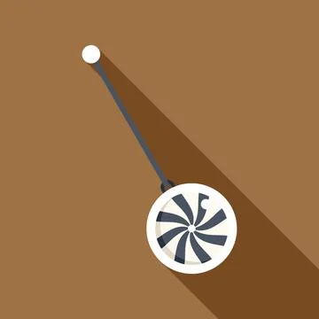 Pendulum hypnotizing spiral icon illustration on brown background Stock Illustration