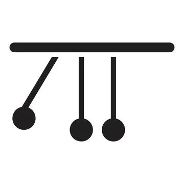 Pendulum icon vector design template in black color isolated sign on white ba Stock Illustration