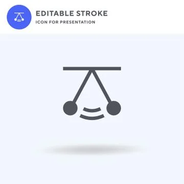 Pendulum icon vector, filled flat sign, solid pictogram isolated on white, logo Illustrazione stock
