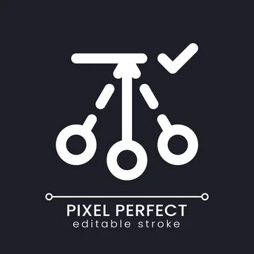 Pendulum movement applying pixel perfect white linear ui icon for dark theme Stock Illustration