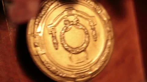 The pendulum in the old wooden clock Stock Footage 11090839