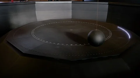 Pendulum placed inside Palazzo della Ragione, Padua Stock Footage 122497699