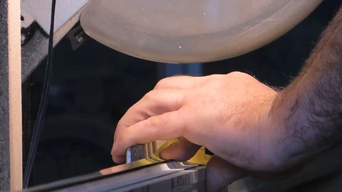 Pendulum saw aluminum profile Stock Footage 93735570