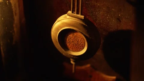 Pendulum swing motion of old vintage wall clock Stock Footage 340030500