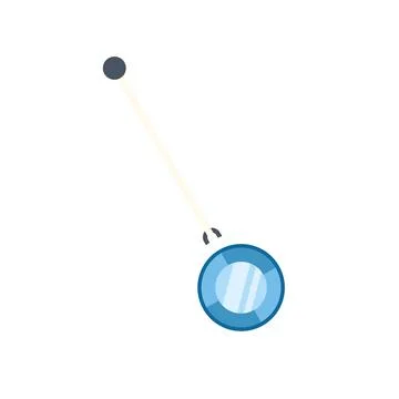 Pendulum swinging blue bob with black pivot Stock Illustration