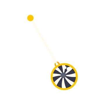 Pendulum swinging with hypnotizing spiral pattern Stock Illustration