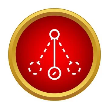 Pendulum swinging motion icon against a red and gold background Stock Illustration