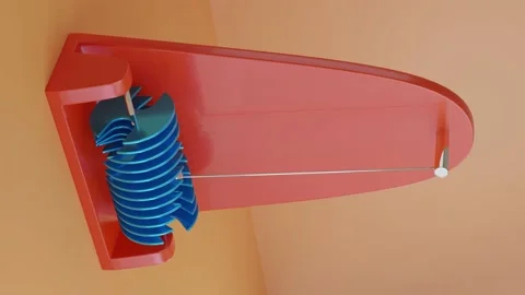 Pendulum swinging. Satisfying vertical video. Looped 3d animation. Stockbeeldmateriaal 209139294