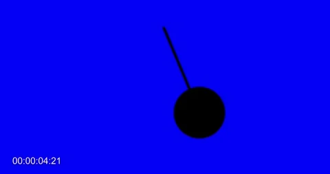 Pendulum swings right and left on blue screen Stock Footage 336269332