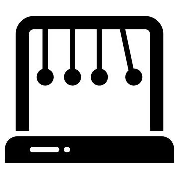 Pendulum vector glyph icon, school and education icon. Illustrazione stock