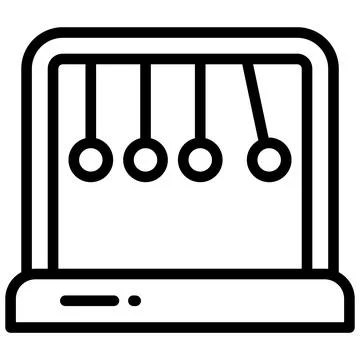 Pendulum vector line icon, school and education icon. Stock Illustration