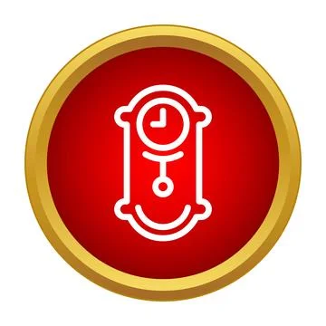 Pendulum wall clock icon showing retro style time 스톡 일러스트