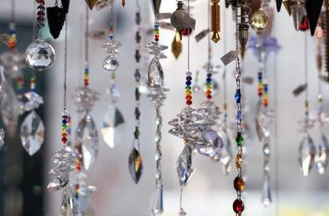 Pendulums hanging future prediction tool in store Foto stock