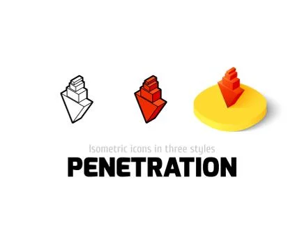 Penetration icon in different style Illustrazione stock