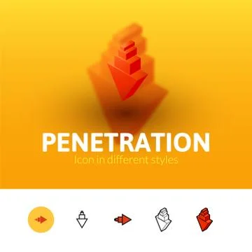 Penetration icon in different style Illustrazione stock