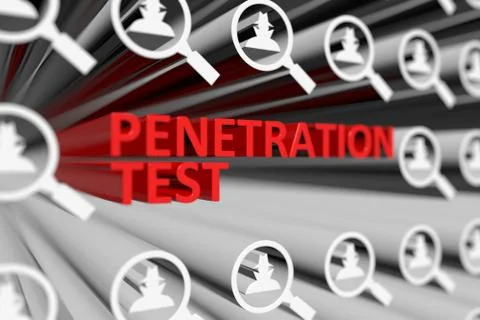 PENETRATION TEST concept blurred background 3d render illustration イラスト素材