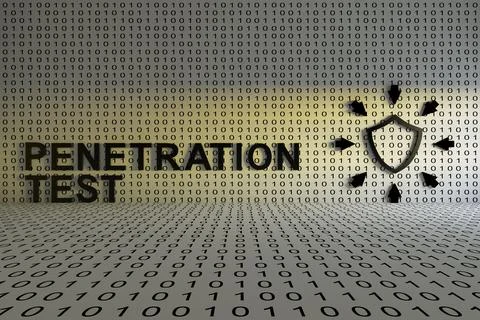 PENETRATION TEST concept text sunlight 3D illustration Stock Illustration