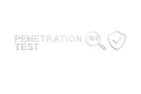 PENETRATION TEST concept white background 3d render illustration 스톡 일러스트