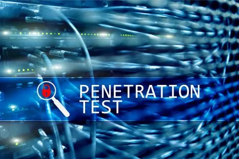 Penetration test. Cybersecurity and data protection. Hacker attack prevention Stock Illustration