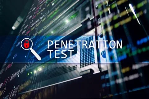 Penetration test. Cybersecurity and data protection. Hacker attack prevention Stock Illustration