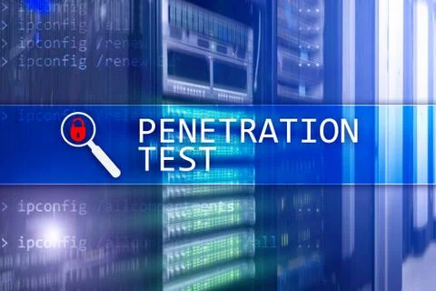 Penetration test. Cybersecurity and data protection. Hacker attack prevention Stock Illustration