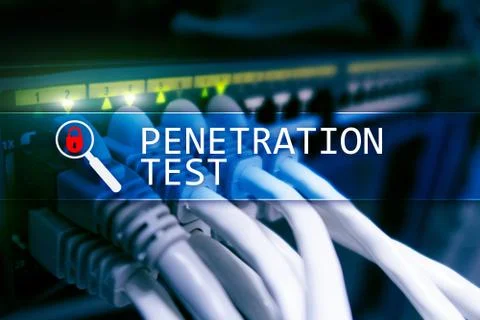 Penetration test. Cybersecurity and data protection. Hacker attack prevention Stock Illustration