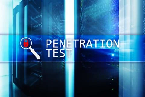 Penetration test. Cybersecurity and data protection. Hacker attack prevention Stock Illustration