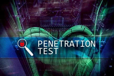 Penetration test. Cybersecurity and data protection. Hacker attack prevention 스톡 일러스트