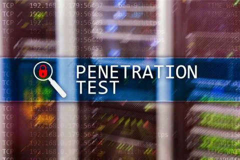 Penetration test. Cybersecurity and data protection. Hacker attack prevention Stock Illustration