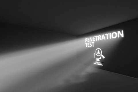 PENETRATION TEST rays volume light concept 3d illustration 写真素材