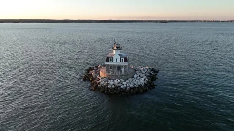 Penfield Reef Lighthouse 스톡 동영상 249853060