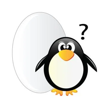 Penguin and big egg Stock Illustration