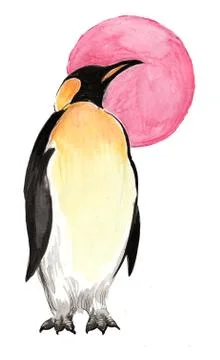 Penguin and sun Ilustração Stock