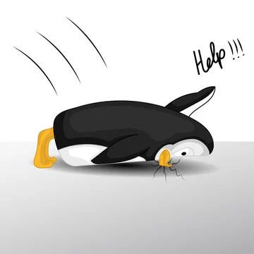 Penguin ask for help Stock Illustration