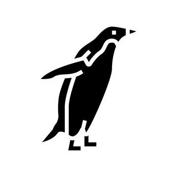Penguin bird glyph icon vector illustration Stockillustratie