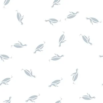 Penguin bird glyph vector seamless pattern イラスト素材