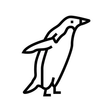 Penguin bird line icon vector illustration 스톡 일러스트