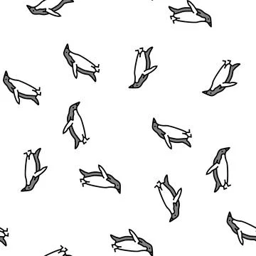 Penguin bird vector seamless pattern Stockillustratie