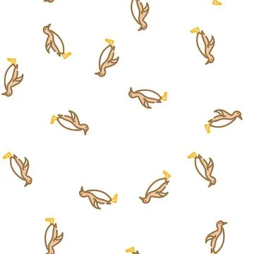 Penguin bird vector seamless pattern イラスト素材