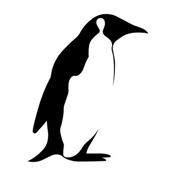 Penguin black vector icon on white background Stock Illustration