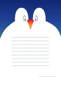 Penguin card with space for your text, vector illustration Stock Illustration