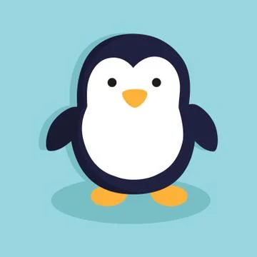 Penguin Cartoon Character Vector Stock Illustration
