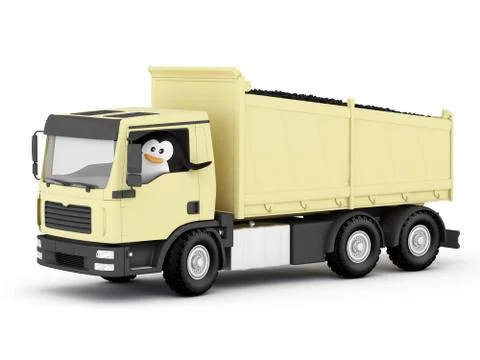 Penguin coal delivery driver Stock Illustration