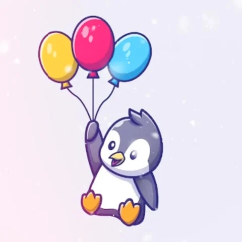 Penguin Colorful Balloon Stock Footage 259673094
