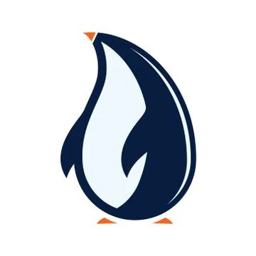 Penguin drop logo ilustration Stock Illustration