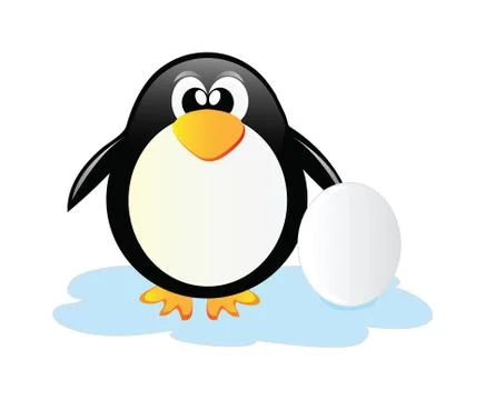 Penguin with egg Stock Illustration
