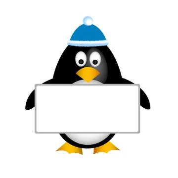 Penguin empty board Stock Illustration