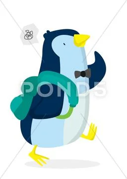 Penguin Go To School Stock Illustration