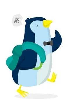 Penguin Go To School Stock Illustration